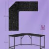 VASAGLE L-Shaped Desk, Gaming Desk, 149 x 149 x 76 cm, Corner Desk for Study, Home Office, Space-Saving, Easy Assembly, Ebony Black and Ink Black LWD073B56 - Billede 7