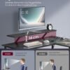 L-formet skrivebord med strømskinne, hjørnebord, computerbord, træsort - Billede 5