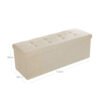 Sammenklappelig opbevaringsfodskammel, tuftet bænk, 110 x 38 x 38 cm (L x B x H), Beige - Billede 4