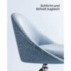SONGMICS Homeoffice Chair Swivel Desk Chair Foam Padding Height Adjustable Study Bedroom Blue OBG020Q01 - Billede 4