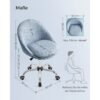 SONGMICS Homeoffice Chair Swivel Desk Chair Foam Padding Height Adjustable Study Bedroom Blue OBG020Q01 - Billede 7