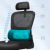 Kontorstol, Ergonomisk Mesh-stol til Skrivebord, Lændestøtte, Blæksort - Billede 6