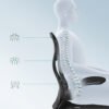 Ergonomisk kontorstol, drejelig net-skrivebordsstol, lændestøtte, blæksort - Billede 5