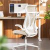 Kontorstol, Skrivebordsstol, Ergonomisk Ryglæn, Højdejusterbar, Opklappelige Armlæn, Cappuccino Beige - Billede 2