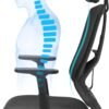 Ergonomisk kontor- og skrivebordsstol med lændestøtte, drejelig computerstol, sort - Billede 4