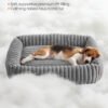Hundeseng, Stor Hundesofa, Blød Polstring, Vaskbar, 91 x 68 x 18 cm, Duegrå - Billede 2