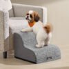 2-trins hundetrappe, hundetrappe til seng, sofa, vandtæt, duegrå