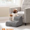 2-trins hundetrappe, hundetrappe til seng, sofa, vandtæt, duegrå - Billede 2