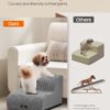 2-trins hundetrappe, hundetrappe til seng, sofa, vandtæt, duegrå - Billede 3