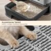 Feandrea Hidden Cat Litter Box, Cat Litter Tray with Hood, Slide-Out Tray, Scoop, Brush, Spacious for Large Cats, Max. Load 15 kg, Anti-Tracking, Anti-Leaking, Charcoal Grey and Dove Grey PPT001B01 - Billede 4