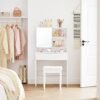 Toiletbord, Spånplade 70 x 40 x 136 cm (L x B x H) Hvid - Billede 2