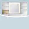 Toiletbord med spejl og LED-lys, strømskinne, 9 skuffer, 10x spejl, Cloud White - Billede 7