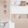 Toiletbord med LED-spejl og strømskinne, Kosmetikbord, Hvid - Billede 4