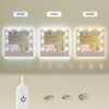Toiletbord med LED-spejl, sminkebord med stikkontakter, montering, Cloud White - Billede 5