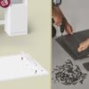 Toiletbord med spejl og LED-lys, strømskinne, 2 skabe, Cloud White - Billede 3