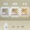 Toiletbord med spejl og LED-lys, strømskinne, 2 skabe, Cloud White - Billede 5