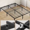 Sengestel 140 x 190 med metalbund, metalstel, opbevaringsplads nedenunder, blæksort - Billede 3