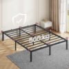 Sengestel 140 x 190 med metalbund, metalstel, opbevaringsplads nedenunder, blæksort - Billede 4