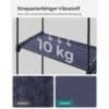 Vaskbar polyesterhylde med 10 kg kapacitet til opbevaring.