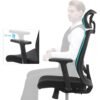 Kontorstol, Skrivebordsstol med net, Ergonomisk computerstol, 360° drejelig, Låsbar, Sort - Billede 5