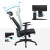 Kontorstol, Skrivebordsstol med net, Ergonomisk computerstol, 360° drejelig, Låsbar, Sort - Billede 6