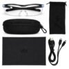 Forstørrelsesbrille med LED-lys – Forstørrer 160% – Genopladelig lupbrille med opbevaringspose – Passer over briller – One size – VEX VX-101 - Billede 2