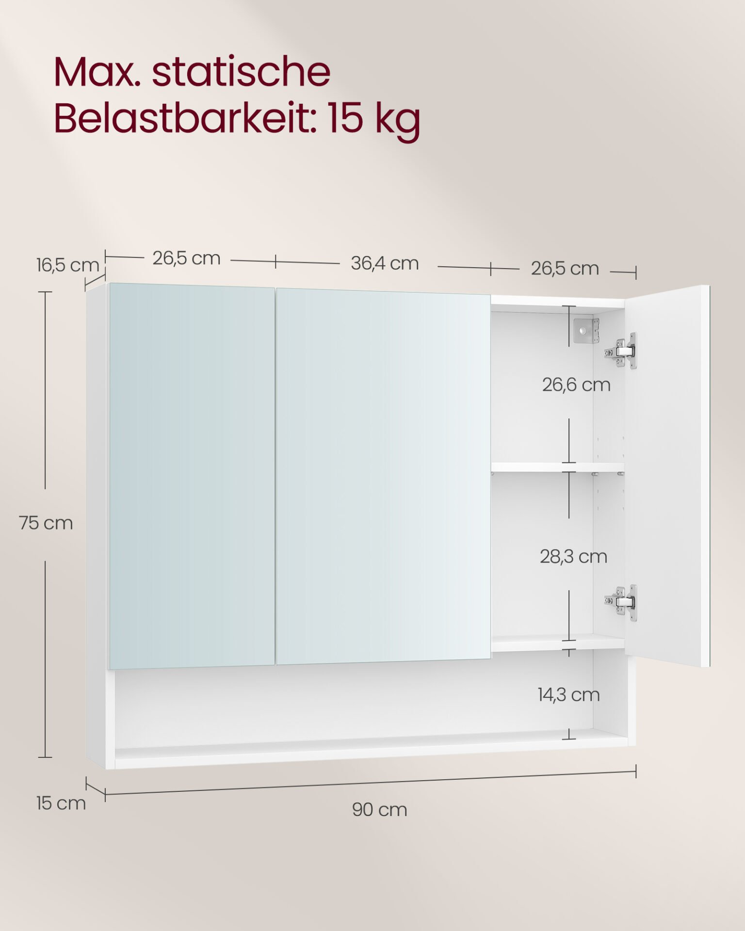 Medicinskabsspejl, Cloud White 1 Medicinskabsspejl