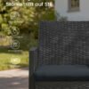 Sæt med 3 havemøbler i polyrattan, sidebord og 2 stole i sort - Billede 3