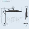 Haveparasol, 3 m bananparasol med fod - Billede 5