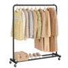 SONGMICS Clothes Rack, Garment Rack on Wheels, Coat Rack, 2 Lockable Wheels, Bedroom, Holds up to 50 kg, 38 x 110 x 141.5 cm, Ink Black HSR016BH01