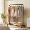 SONGMICS Clothes Rack, Garment Rack on Wheels, Coat Rack, 2 Lockable Wheels, Bedroom, Holds up to 50 kg, 38 x 110 x 141.5 cm, Ink Black HSR016BH01 - Billede 2