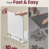 Natbord, superhurtig montering, 3-lags sidebord, 30 x 35 x 45 cm, hvid - Billede 3
