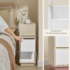 Slanke sengeborde, sæt med 2, naturlig beige og Cloud White - Billede 5