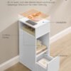 Slankt sengebord, 30 x 25 x 59,4 cm, hvid - Billede 3
