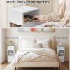 Slankt sengebord, 30 x 25 x 59,4 cm, hvid - Billede 4