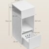 Slankt sengebord, 30 x 25 x 59,4 cm, hvid - Billede 5