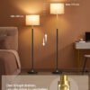Gulvlampe, justerbar højde fra 140 til 170 cm, moderne stil, guld og sort - Billede 2