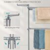 Stor tørrestativ, foldbart tørrestativ til tøj, 4-lags, 63,5 x 125,5 x 173 cm, duegrå - Billede 5