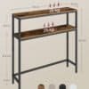 Konsolbord med 2 niveauer, 80x20x80 cm, robust og stilfuldt.