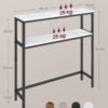 2-lags slankt sofabord, 20 x 80 x 80 cm Marmorhvid/Ink Black - Billede 4