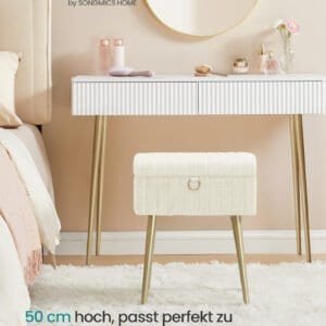 Elegant skammel med opbevaringsfunktion til badeværelset.
