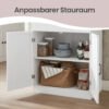Køkkenskab Multifunktionelt opbevaringsskab med justerbare hylder, moderne stil i hvid - Billede 6