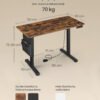 Højdejusterbart elektrisk skrivebord, 60 x 120 x 72–120 cm, 4 højder, Vintage Brown, Ink Black - Billede 3