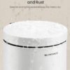 Pedalspand til badeværelset, 6 l ståltoiletspand med soft-close låg, Cloud White - Billede 3