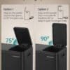 Sort køkkenspand med to åbne muligheder til affaldshåndtering.