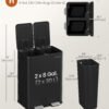 Køkkenspand, 2 x 8 gallon (2 x 30 l), pedalaffaldsspand med blødt lukkende låg, stål, blæksort - Billede 6