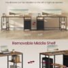 VASAGLE Computer Desk, Work Desk with Storage, 3 Shelves, 2 Drawers, 60 x 160 x 76 cm, for Home Office, Living Room, Industrial Style, Rustic Brown and Matte Black LWD105K01 - Billede 4