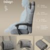Gamingstol, Kontorcomputerstol, Ergonomisk design, 150 kg lasteevne, Skifergrå - Billede 4