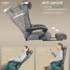 Gamingstol, Kontorcomputerstol, Ergonomisk design, 150 kg lasteevne, Skifergrå - Billede 5
