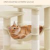 Feandrea Cat Tree Tower, 44.1-Inch Multi-Level Cat Condo with 4 Scratching Posts, 2 Perches, Hammock, Cave, Beige UPCT261M01S - Billede 5